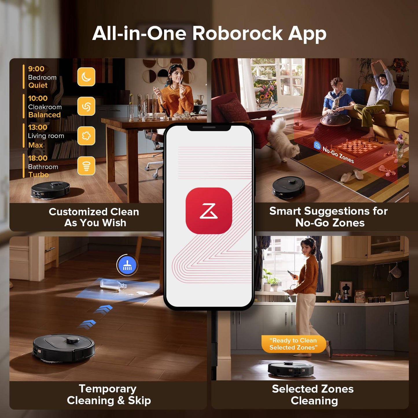roborock Qrevo Series Robot Vacuum Cleaner with Mop, 10,000Pa Suction