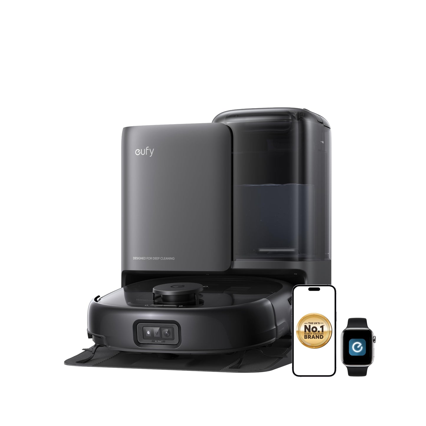 eufy E25 Omni, Robot Vacuum Cleaner with Mop,HydroJet Self-Clean Roller Mop