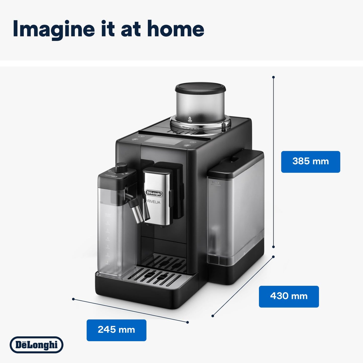 De'Longhi Rivelia - Automatic Coffee Machine 16 One-Touch Drinks Black
