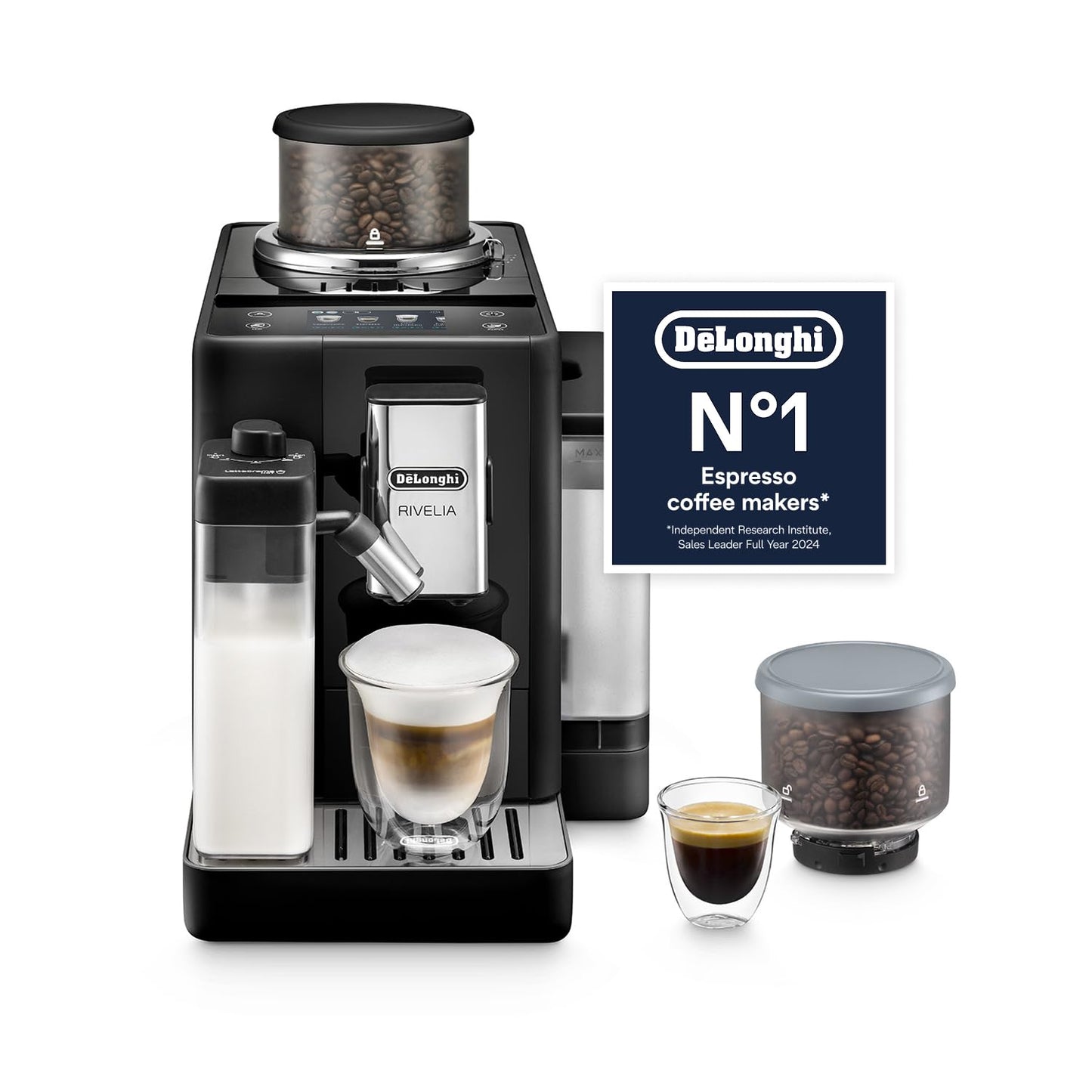De'Longhi Rivelia - Automatic Coffee Machine 16 One-Touch Drinks Black
