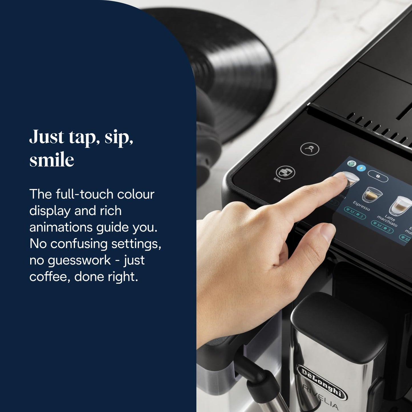De'Longhi Rivelia - Automatic Coffee Machine 16 One-Touch Drinks Black