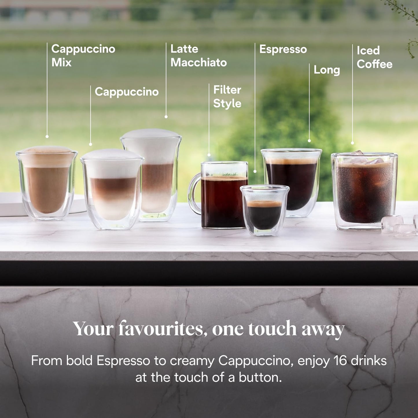 De'Longhi Rivelia - Automatic Coffee Machine 16 One-Touch Drinks Black