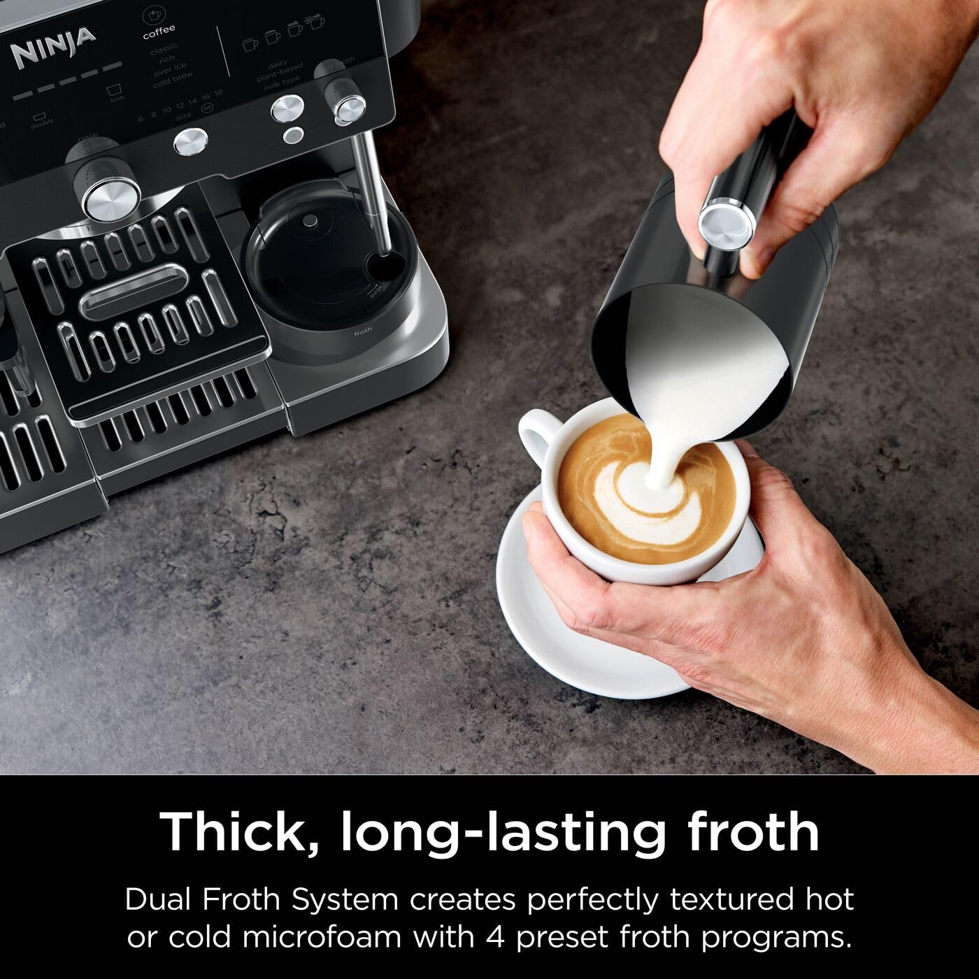 Ninja Luxe Premier 3-in-1 Coffee Machine, Cappuccino, Black ES601UKBK