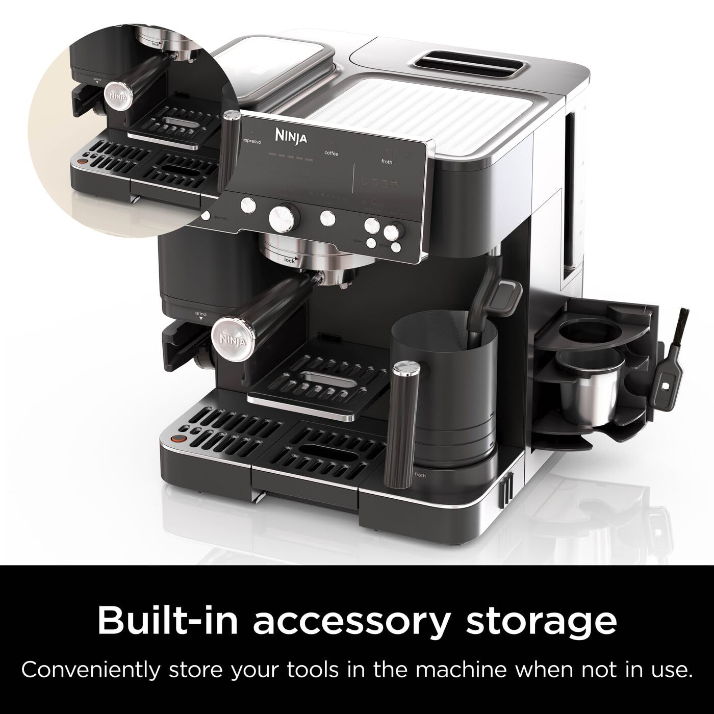Ninja Luxe Premier 3-in-1 Coffee Machine, Cappuccino, Black ES601UKBK