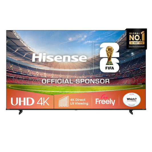 Hisense 85" 85A6QTUK 4K Ultra HD Smart AI TV - Hi-View AI Engine, precision colour, AI smooth motion, sports mode with Freely, Disney+, YouTube, Netflix