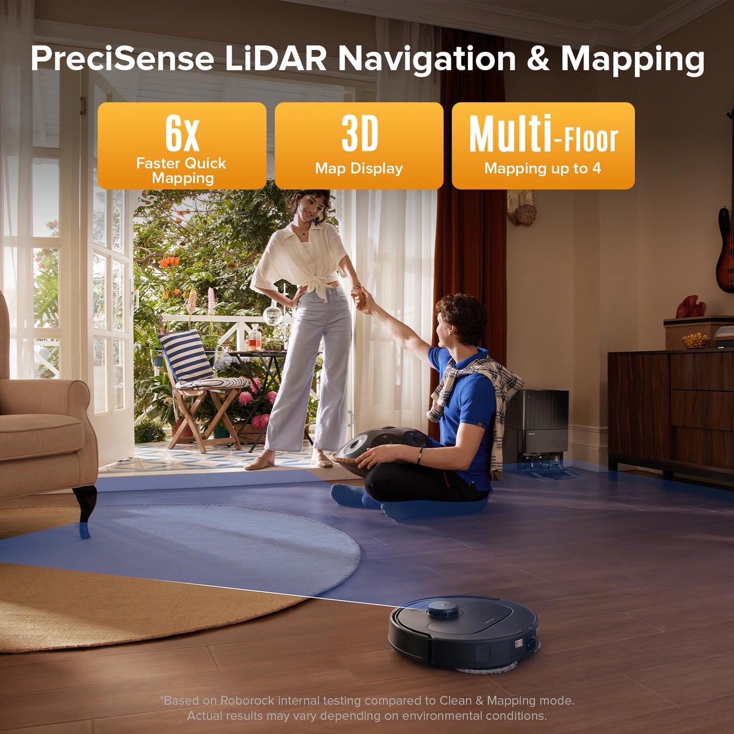 roborock Qrevo Series Robot Vacuum Cleaner with Mop, 10,000Pa Suction
