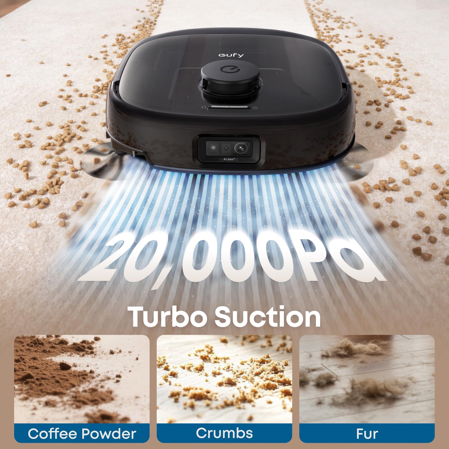 eufy E25 Omni, Robot Vacuum Cleaner with Mop,HydroJet Self-Clean Roller Mop